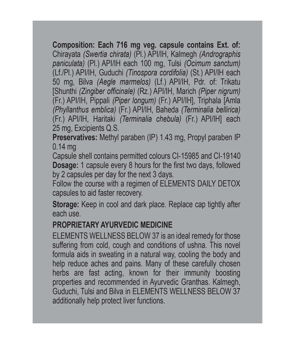 Elements Wellness Below 37 (60 Capsules) - Image 2
