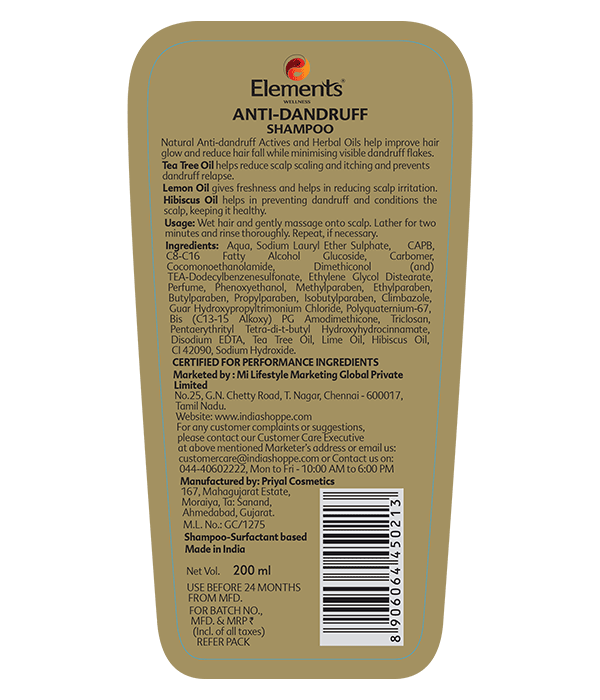 Elements Wellness Anti-Dandruff Shampoo (200ml) - Image 2