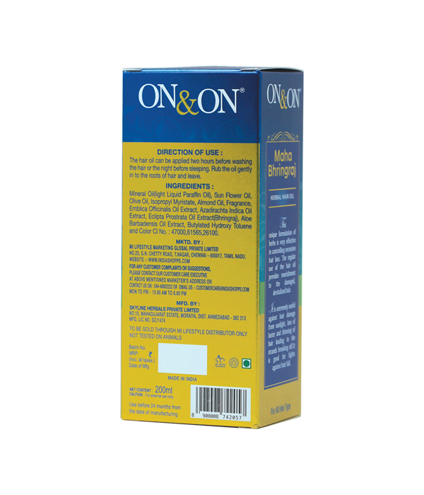 ON&ON Maha Bhringraj Herbal Hair Oil (200ml) - Image 2