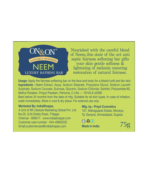 ON&ON Neem Luxury Bathing Bar (75g) - Image 2