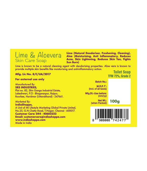 Neustar Lime & Aloevera Skin Care Soap (100g) - Image 2