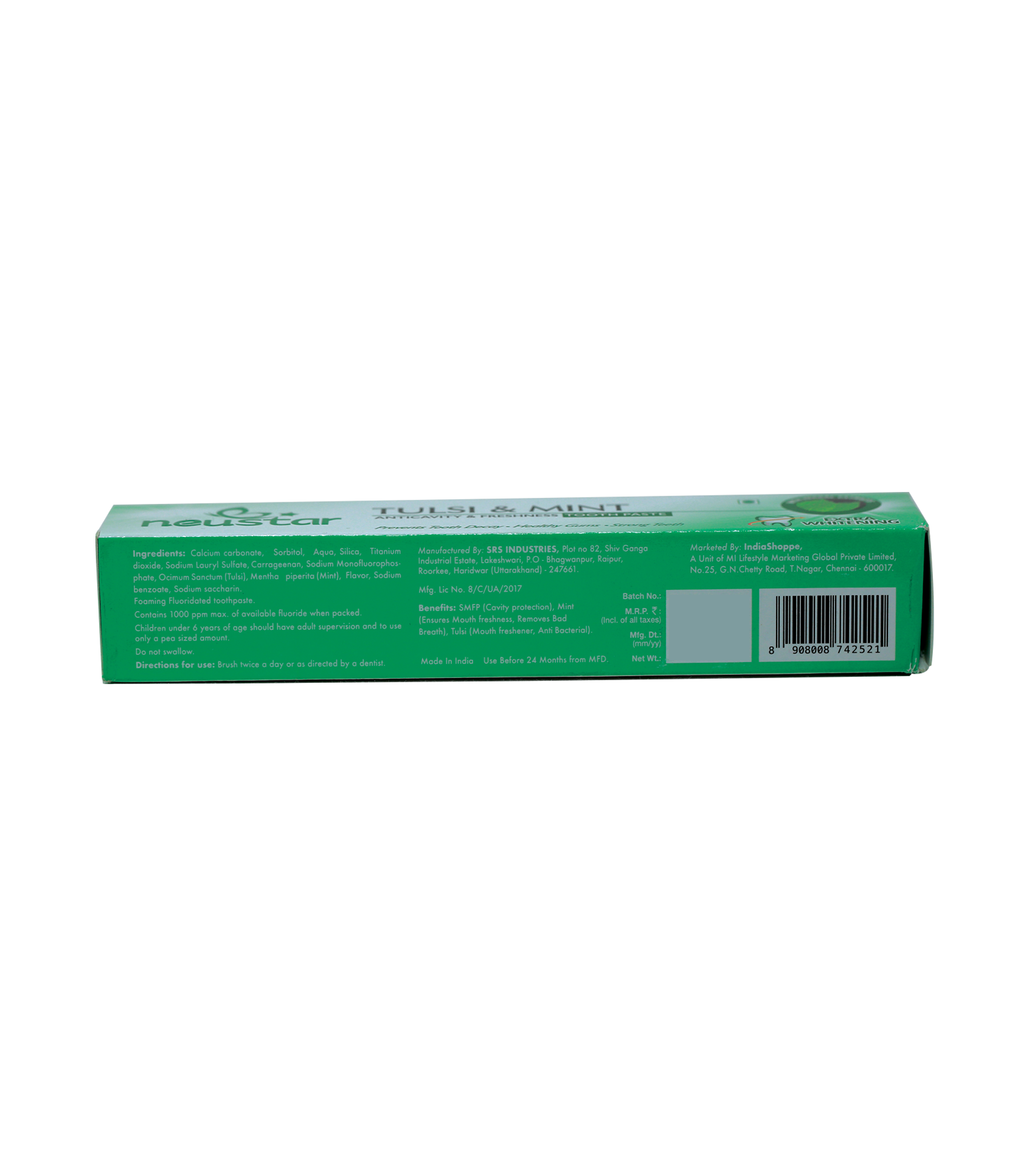Neustar Tulsi & Mint Toothpaste (100g) - Image 3