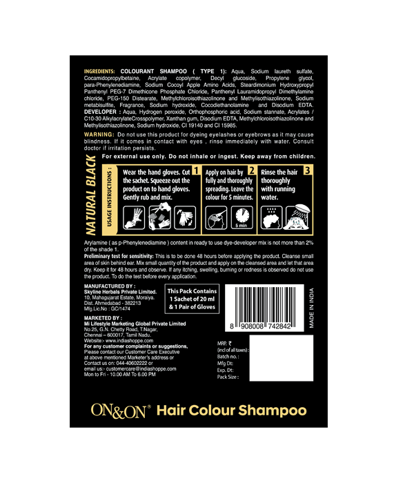ON&ON Hair Colour Shampoo (20ml) - Image 2