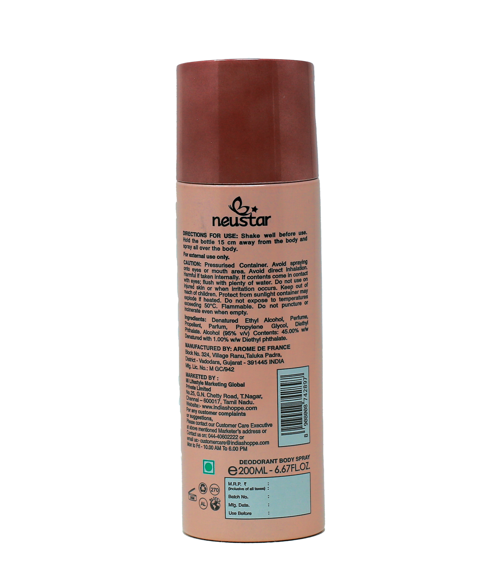 Neustar Nu Femme Deodorant Spray-Women (200ml) - Image 2