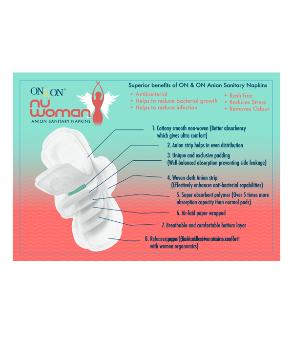 ON&ON Nu Woman Anion Sanitary Napkins (10 Pads)